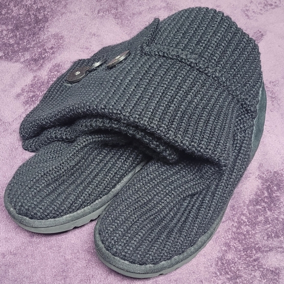 UGG Australia Classic Cardy Sweater Knit Tall Foldover Black Boots US Womens 9 - Picture 5 of 8